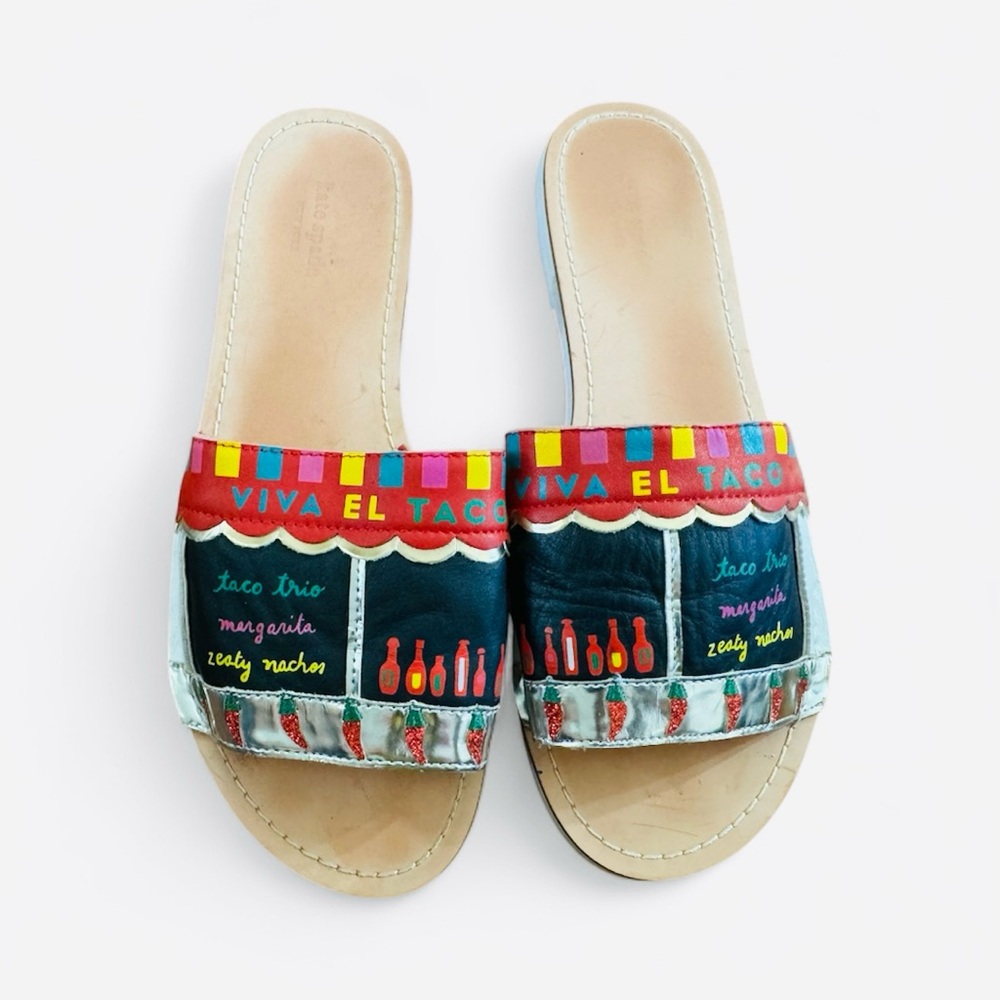 Kate Spade Viva El Taco Truck Women's Slippers Rare